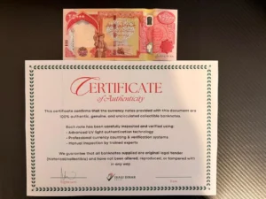 25000 Iraqi Dinar Banknotes - 10 Authentic Uncirculated Note Bundle for collectors