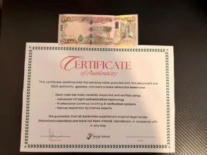 50000 Iraqi Dinar Banknotes - 10 Authentic Uncirculated Note Bundle for collectors